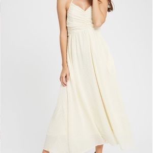 Textured Halter neck dress in cream